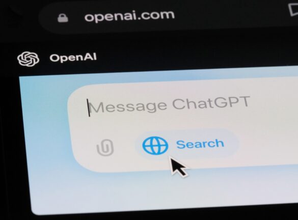 An image of the ChatGPT search bar