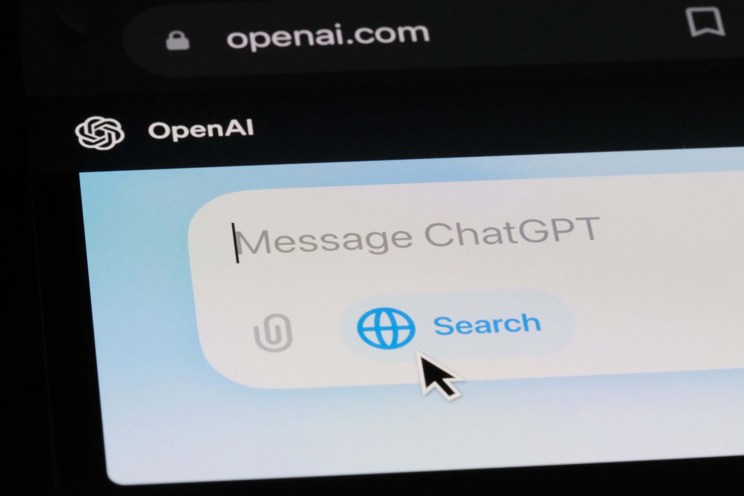 An image of the ChatGPT search bar