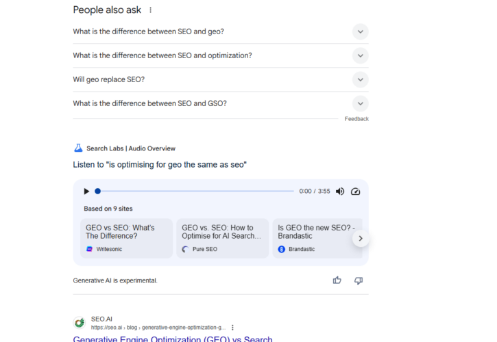 Google Launch Audio Overviews in labs experiment